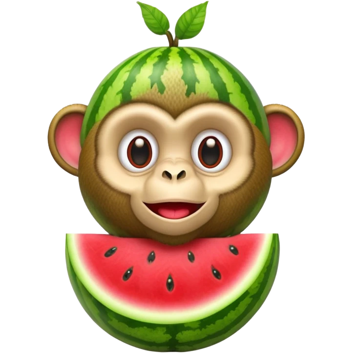 A monkey combined with a watermelon emoji