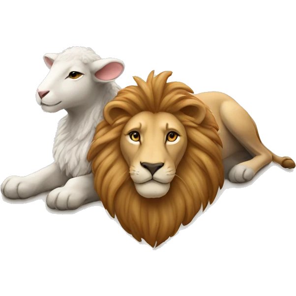 lion and lamb laying down emoji