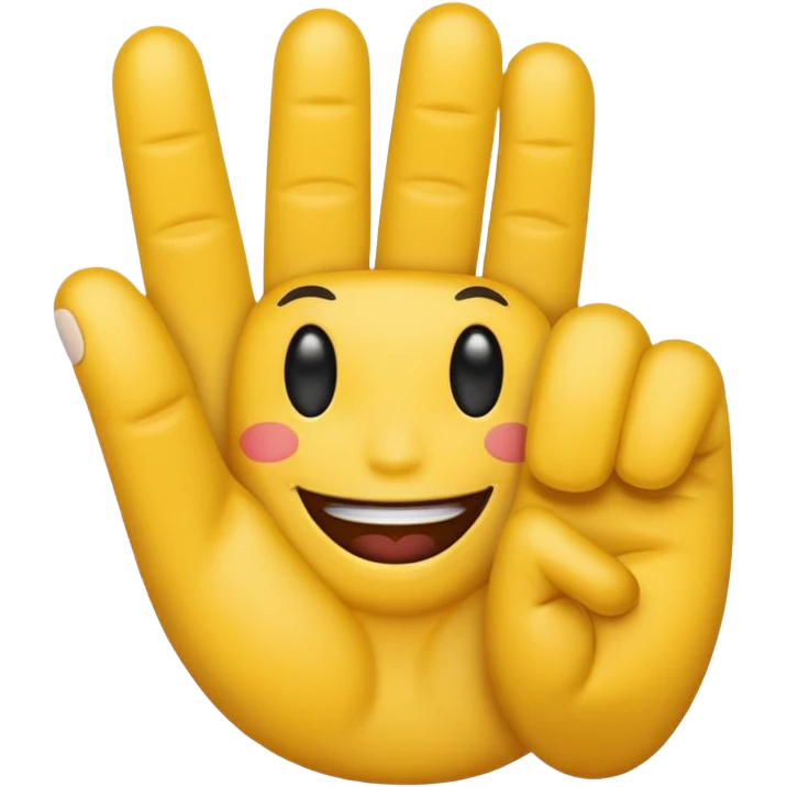 Fuck you finger with a smiling face emoji