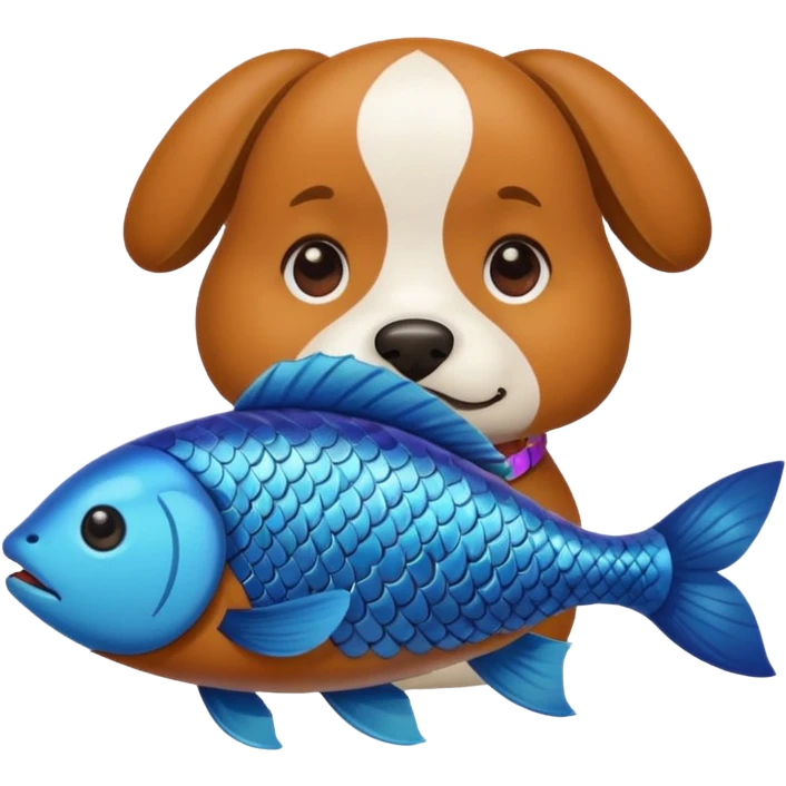 Dog and a fish emoji