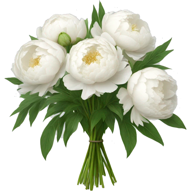 bouquet of white peonies emoji
