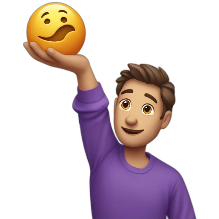 Un homme violet avec une grosse pierre dans les mains emoji