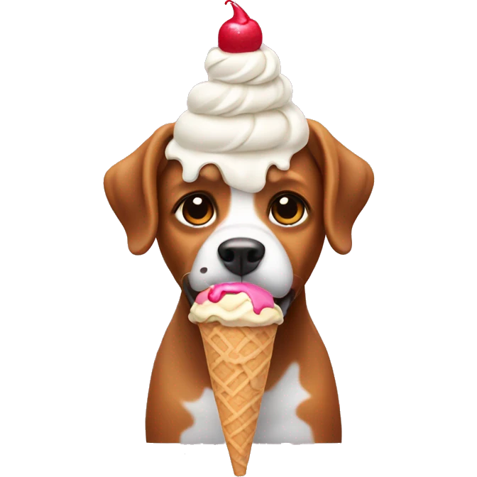 Dog with ice cream  emoji