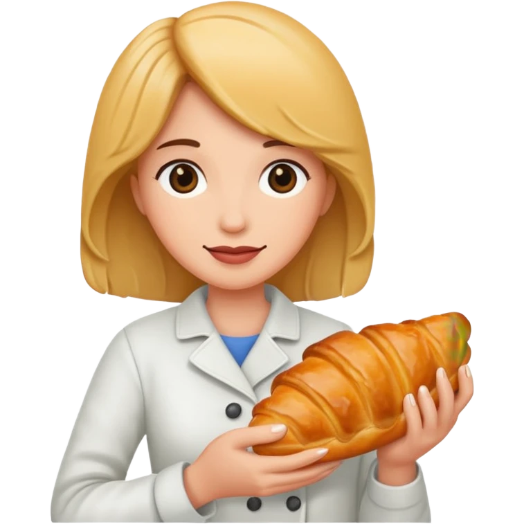 woman holding croissant emoji
