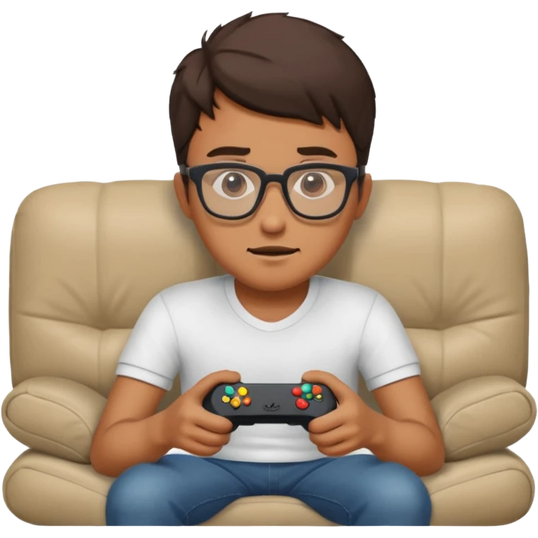 man playing video games on a sofa emoji