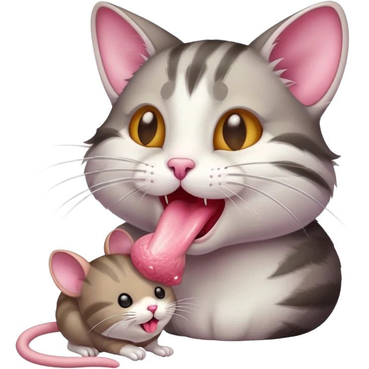cat eating mouse emoji