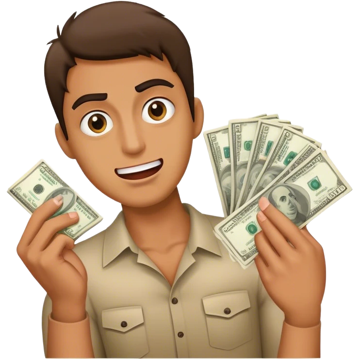 crazy with financial emoji