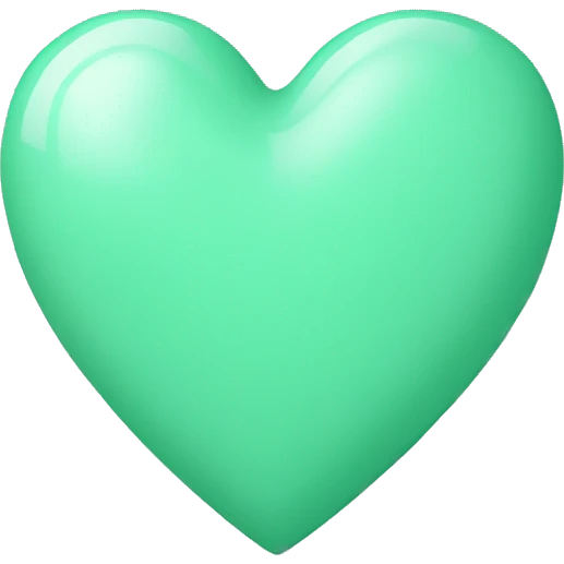 Mint green heart emoji