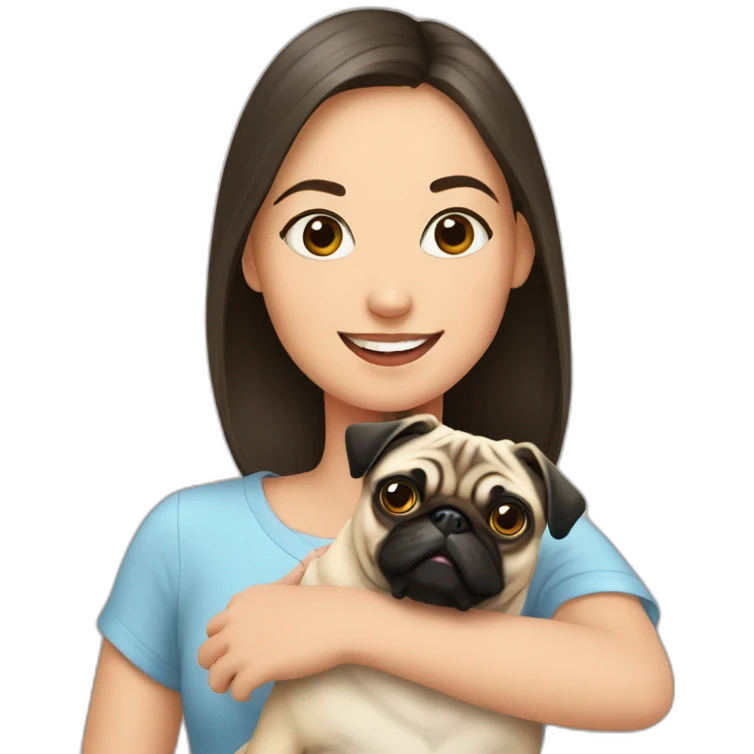 pug with girl  emoji
