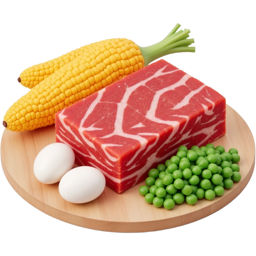 meat and eggs and peas emoji