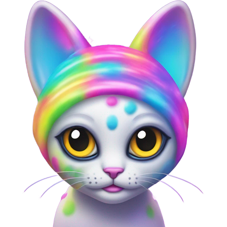 Lisa frank alien cat with antennas on head ￼ emoji