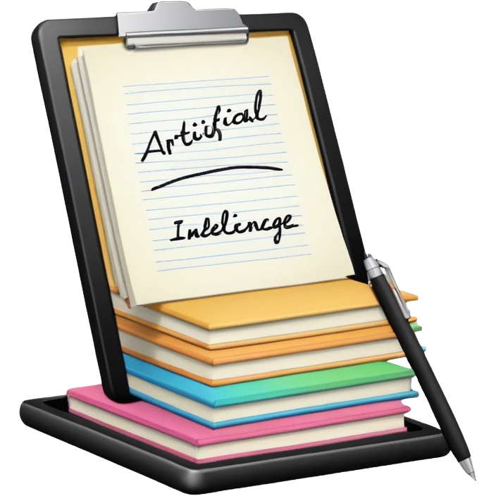 generate a small emoji for the word saying "artificial intelligence on notes" emoji