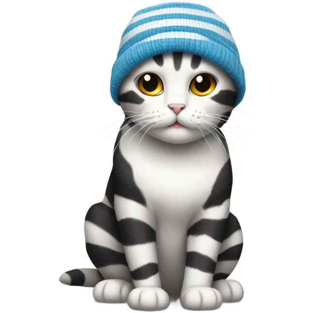 Great and Blech stripe Cat wearing beanie emoji