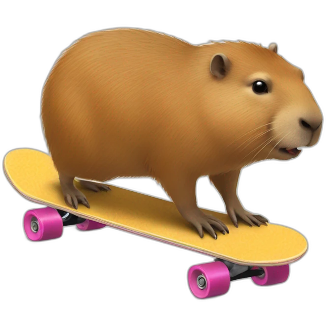 Capybara on skateboard emoji