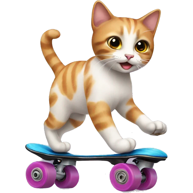 cat rollerskating emoji