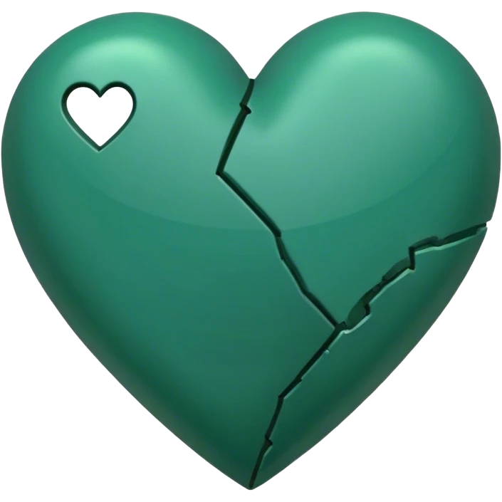 dark emerald color broken heart emoji