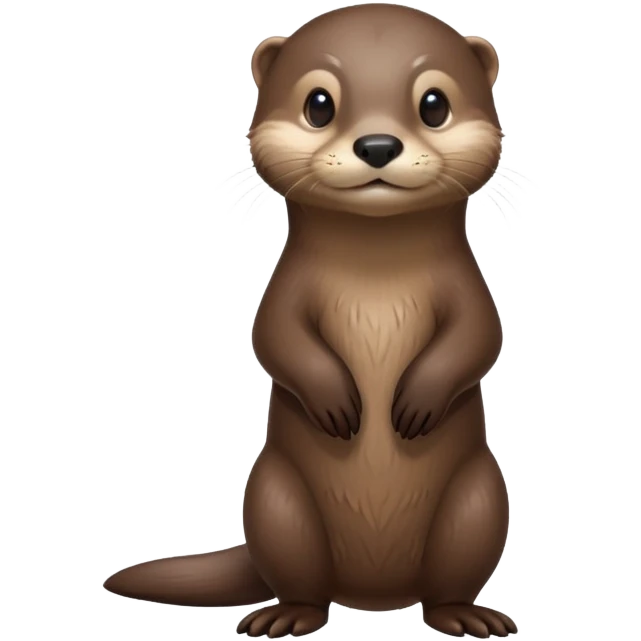 cinematic-noble [otter]-realistic-full-body-standing-emoji,-tail-tucked-close,-head-tilted-dramatically,-sleek-[brown]-fur,-simplified-yet-realistic-focused-features,-highly-detailed,-glowing-with-an-almost-sarcastic-glow  expressive eyes emoji