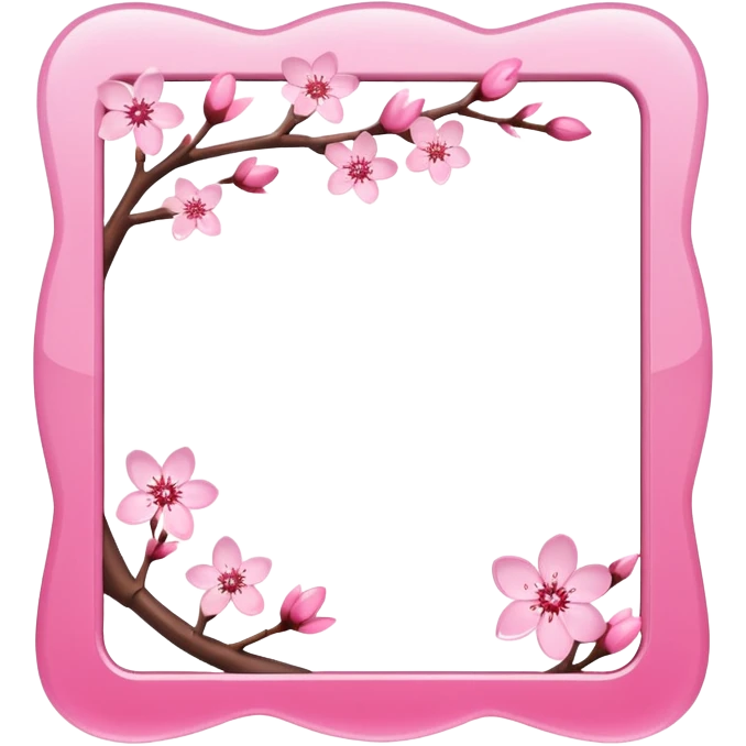 emoji style photo frame with cherry blossom shape emoji