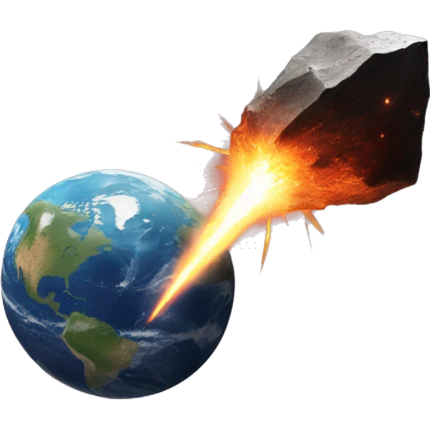 meteorite collides with the earth emoji