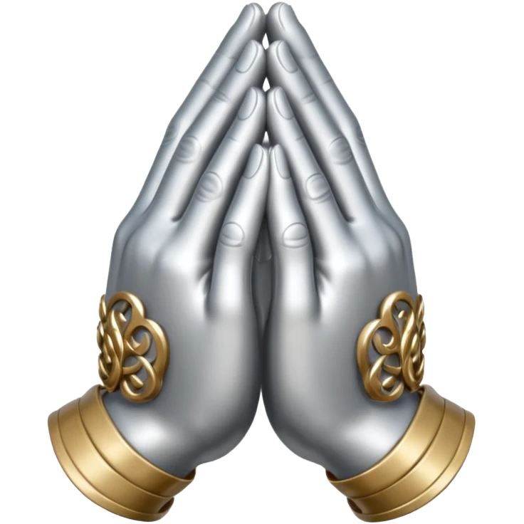 praying metallic hands emoji