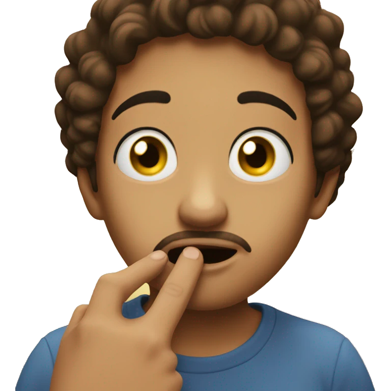 Me passing my little finger on my mouth   emoji