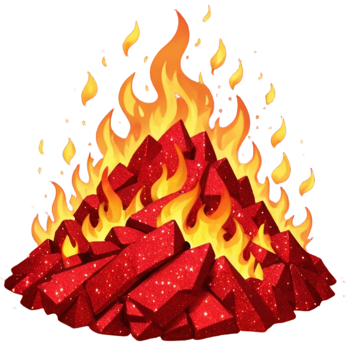 glitter red fire emoji