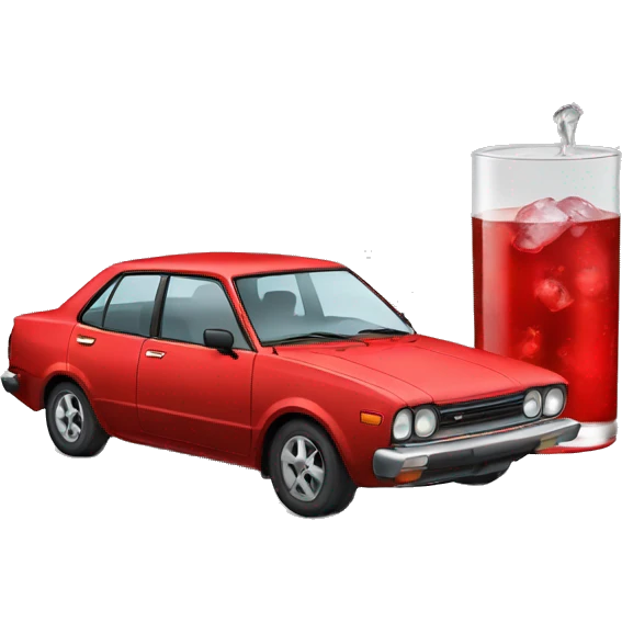 red toyota corolla and vodka emoji