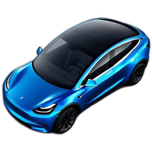 Tesla model y bleue emoji