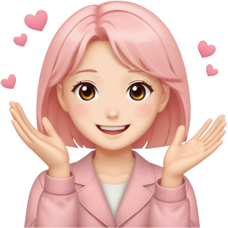 Anime girl clapping cheeks emoji