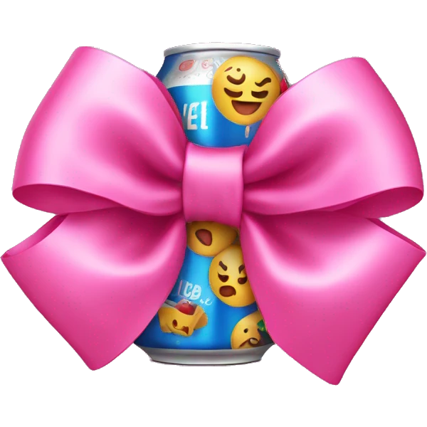 Pink bow on diet cola emoji