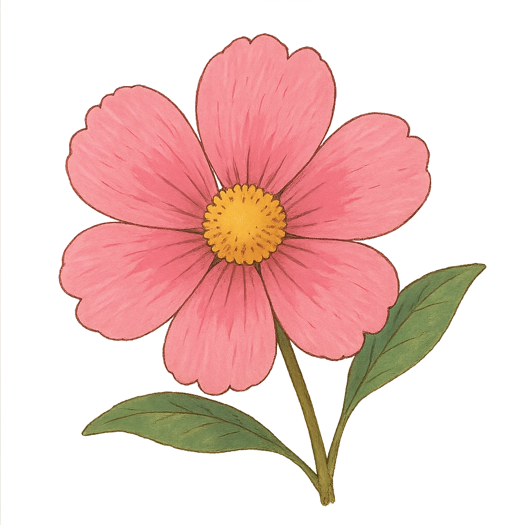 ghibli style pink flower emoji