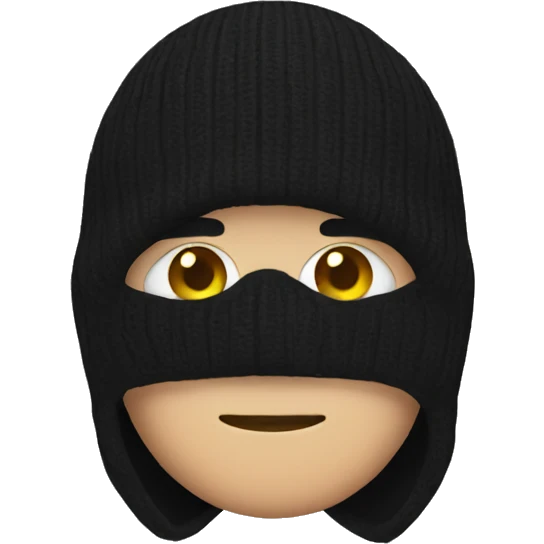 thief wearing a black woollen balaclava  emoji