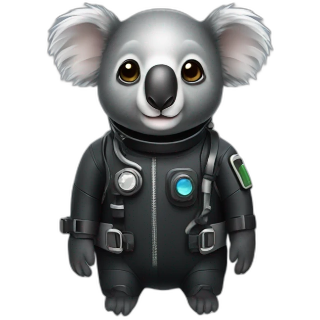 koala in black diving suit emoji