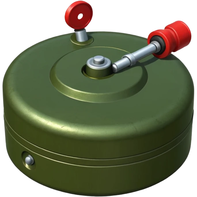 military green flat realistic anti-personnel mine emoji