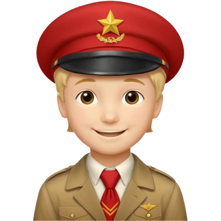 Мальчик в красном пионерском галстуке и пионерской пилотке СССР emoji