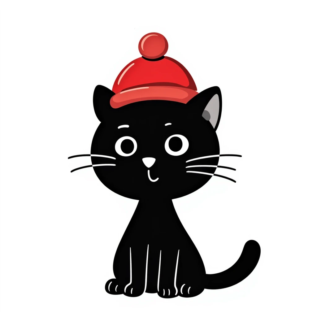 cat with a red hat emoji