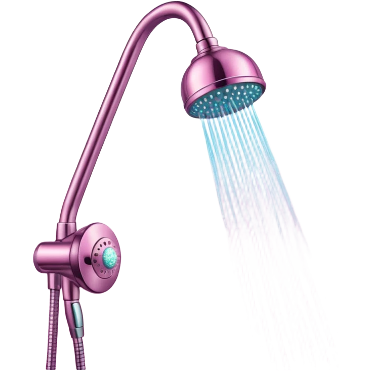 Pink glittery full shower with shower head and wall  emoji