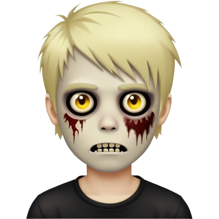 boy zombie with blonde emo hair emoji emoji