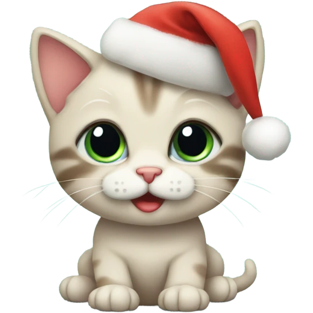 adorable christmas kitten emoji