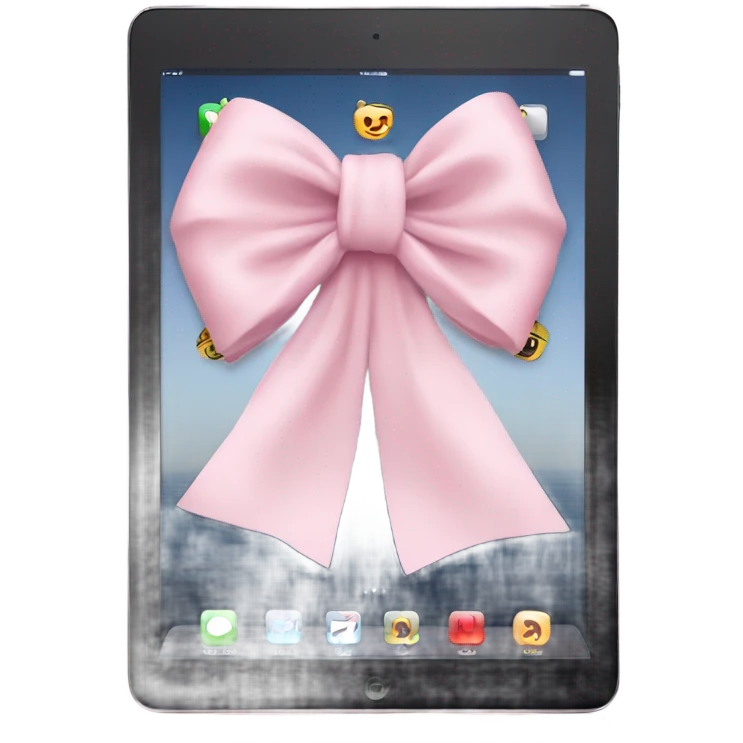 Light pink iPad screen with bow on it emoji