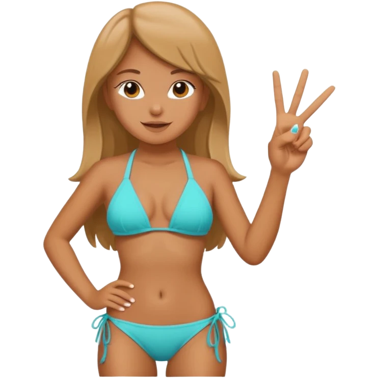 Дівчина в купальнику показує фак emoji