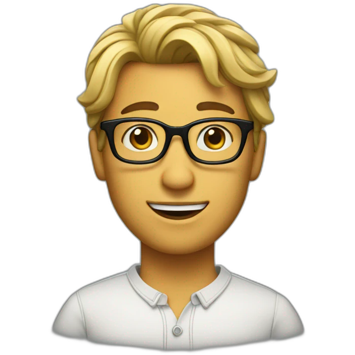 guy with glasses and curtain hairstyle emoji