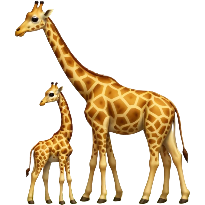 High resolution giraffe with its baby emoji