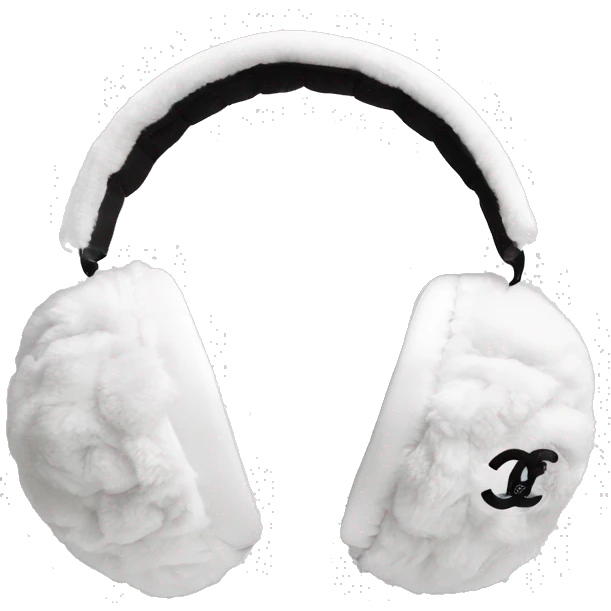 Chanel logo earmuffs white emoji