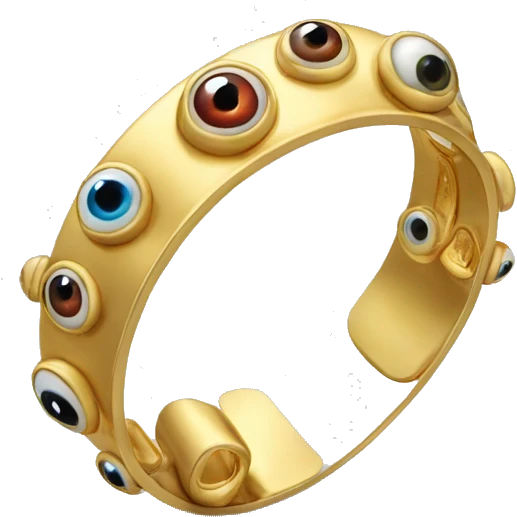 very thin gold bangle ring studded with eyeballs emoji