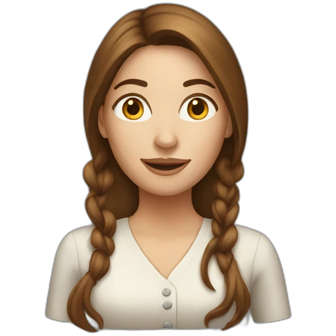 White-housewife-woman-with-long-brown-hair emoji