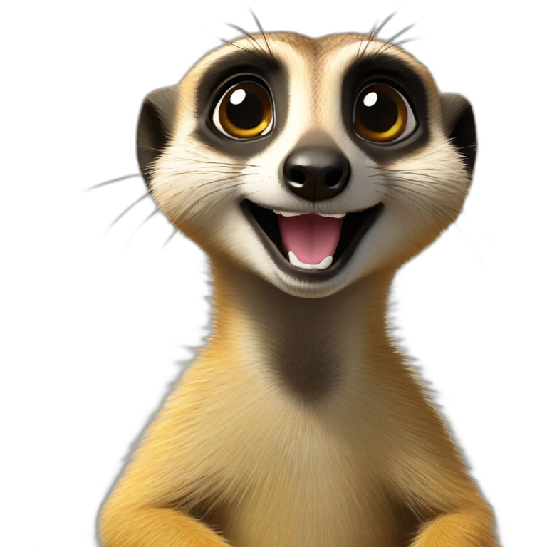 A meerkat a sign that has “Happy Birthday Priya” emoji