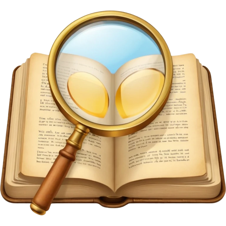 Magnifying glass with a book emoji