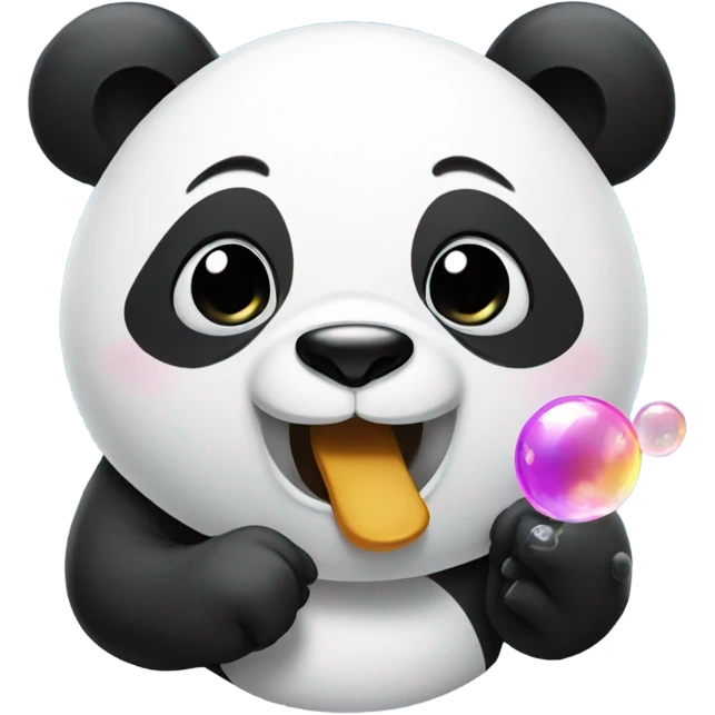 Panda blowing bubbles emoji