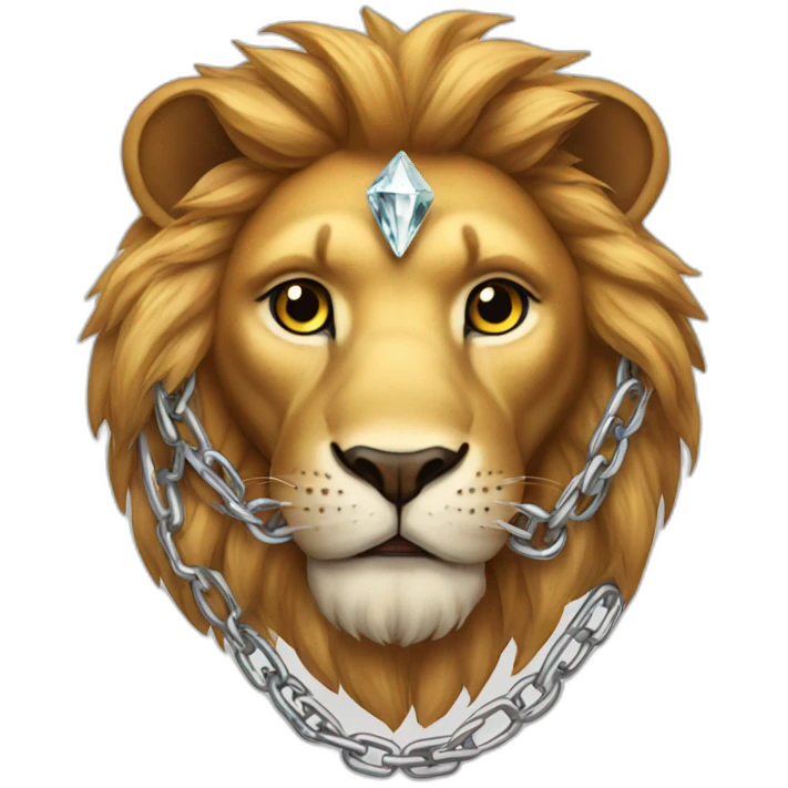 Lion with a chain diamond emoji